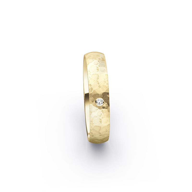 Herrliche Gelbgold Eheringe in besonderem Design mit Diamanten 5071