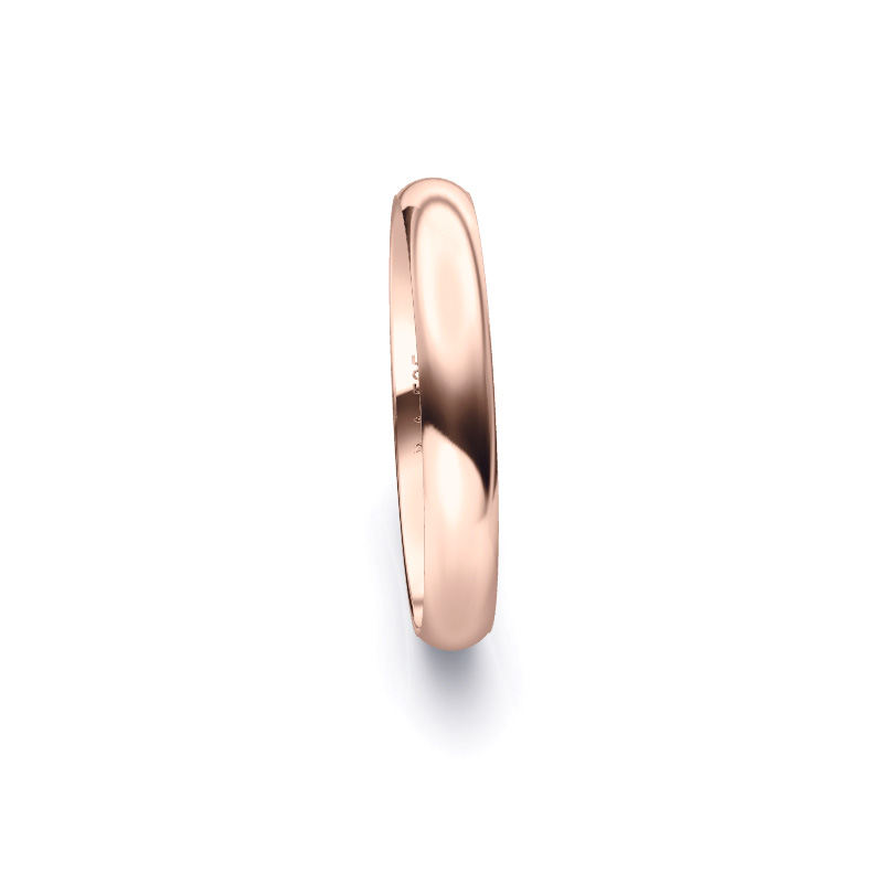 Trauringen aus Rosegold mit 3,5 mm Breite, poliert