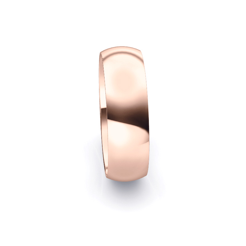 Aufnahme von Eheringen 7 mm breit aus poliertem Roségold