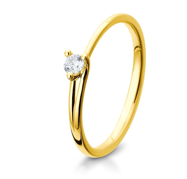 Eleganter Verlobungsring Solitärring Gelbgold mit Diamant Brillant Breuning 41/05302 41/05303 41/053