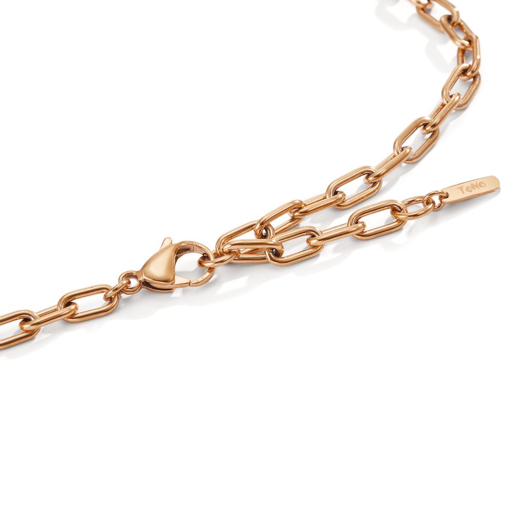 Collier aus mit 14 K Roségold vergoldeten Edelstahl mit Carbon