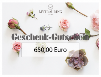 650 Euro Wertgutschein kaufen bei MYTRAURINGstore Voucher650