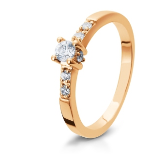 Eleganter Verlobungsring Solitärring Rotgold mit Diamant Brillant Breuning 41/05403 41/05404 41/0540