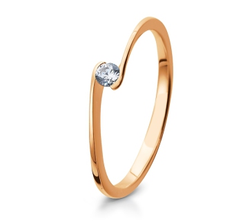 Eleganter Verlobungsring Solitärring Rotgold mit Diamant Brillant Breuning 41/05311 41/05312 41/0531