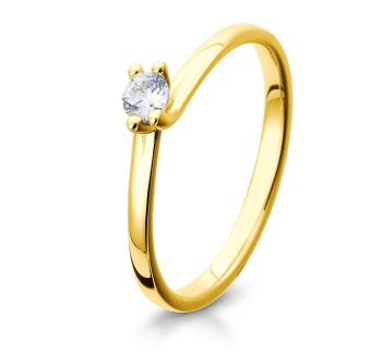 Eleganter Verlobungsring Solitärring Gelbgold mit Diamant Brillant Breuning 41/05308 41/05309 41/053