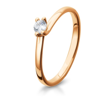 Eleganter Verlobungsring Solitärring Rotgold mit Diamant Brillant Breuning 41/05308 41/05309 41/0531