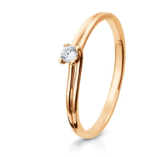 Eleganter Verlobungsring Solitärring Rotgold mit Diamant Brillant Breuning 41/05305 41/05306 41/0530