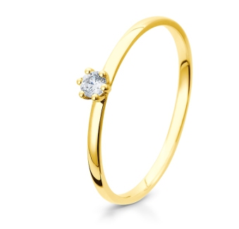 Verlobungsring Solitärring Gelbgold mit Zirkonia Breuning 41-05284