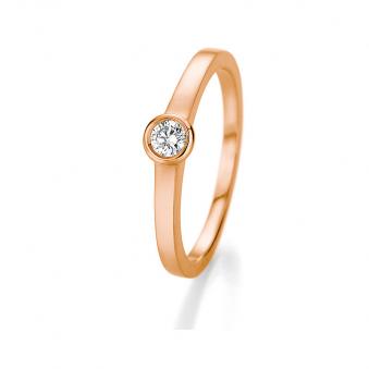 Schmaler Roségold Verlobungsring mit großem Diamanten 121102